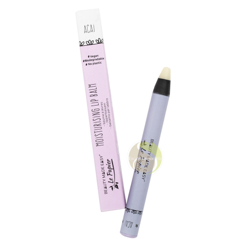 Baume à lèvres bio vegan Le Papier 100% biodégradable acai