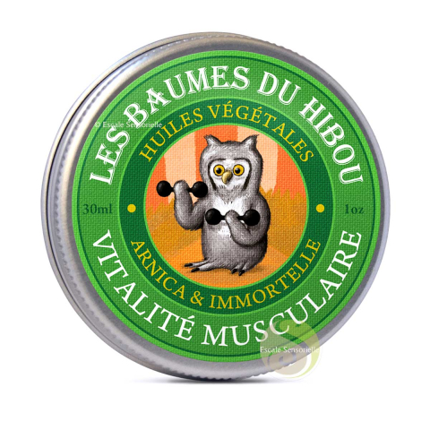 Vitalité musculaire baumes bio du hibou décontracte prépare les muscles sport