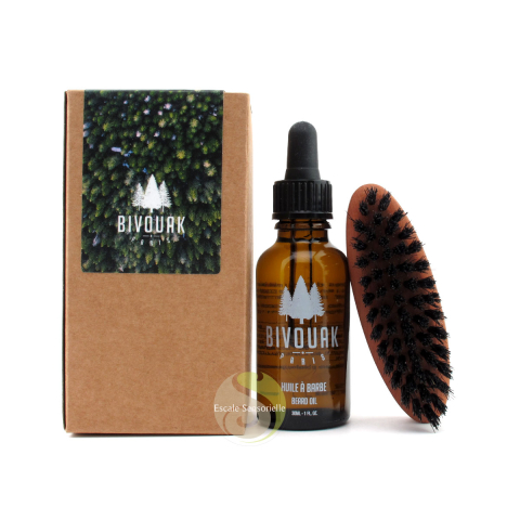 Coffret barbe soin homme Bivouak entretien huile Bio brosse à barbe