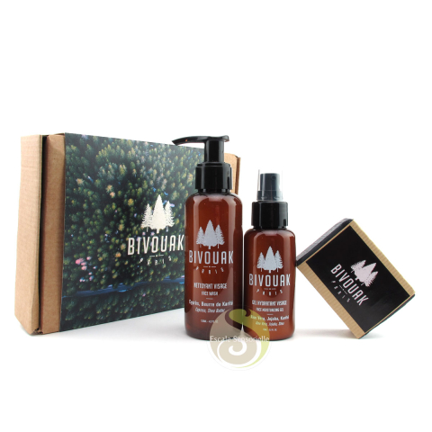 Bivouak coffret soin Bio homme naturel nettoyant hydratant visage corps