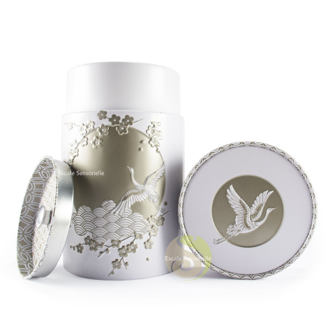 Boite double couvercle à thé komorebi blanche