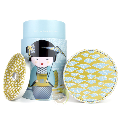 Boite double couvercle à thé little geisha petrol