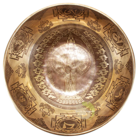 Bol chantant tibétain Bouddha Avalokiteshvara 1437g