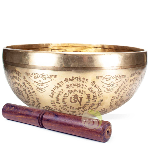 Bol tibétain chantant Bouddha Avalokiteshvara - 1437g
