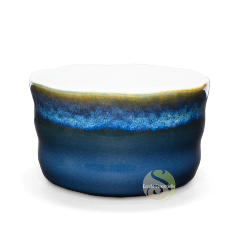 Bol à thé bleu artic en céramique pour thé en poudre