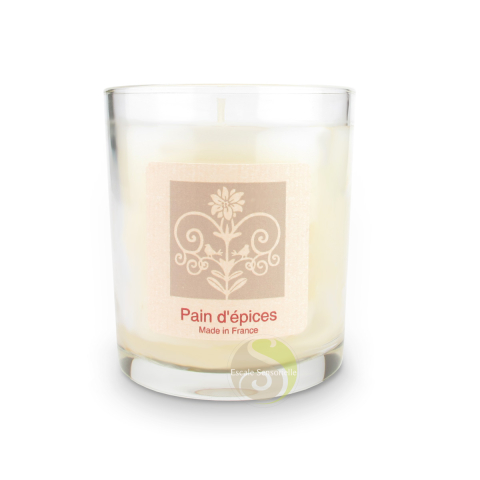 Bougie pain d'épices parfum festif et joyeux