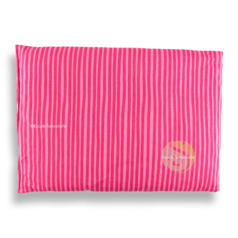 Coussin chauffant rose en coton bio garni de noyaux de cerise