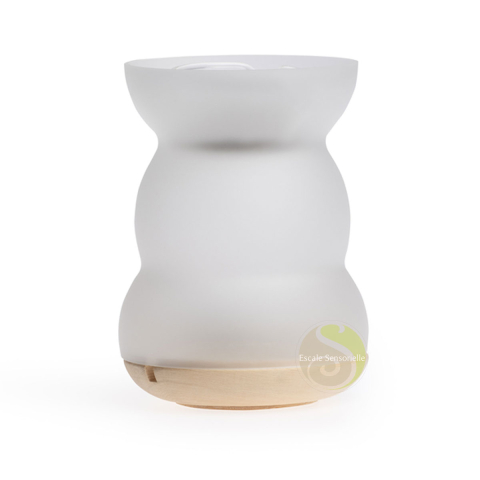 Brûle parfum lucerna en verre soufflé et fleur de vie gravé