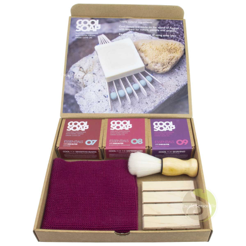 Set de rasage peaux matures Cool Soap Essentials savons naturels blaireau