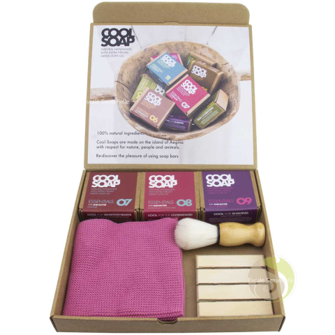 Coffret essentiel rasage barbe peaux matures Cool soap Essentials savons 100% naturels 