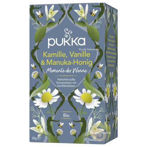 Camomille vanille miel de manuka Pukka tisane bio ayurvédique