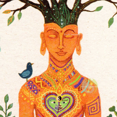 Carte postale arbre Bouddha