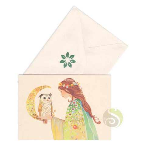 Carte postale hibou de la sagesse