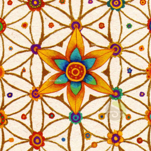 Carte postale fleur de vie mandala