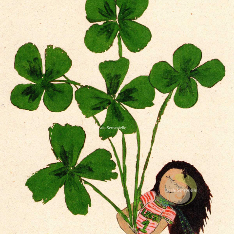 Carte postale bouquet de tréfles à quatre feuilles
