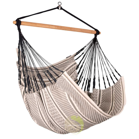 Hamac siège Habana zebra 100% coton bio certifié GOTS La Siesta