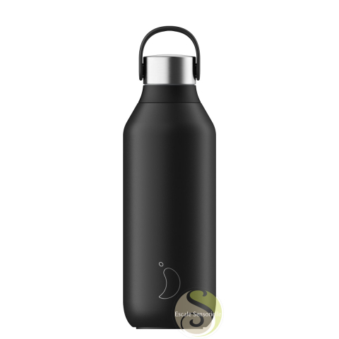 Gourde noire isotherme abyss black Serie 2 Chilly's bottle