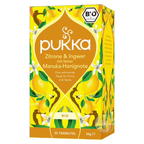 Citron gingembre et miel de manuka Bio pukka ayurvédique