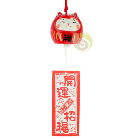 Furin neko daruma rouge
