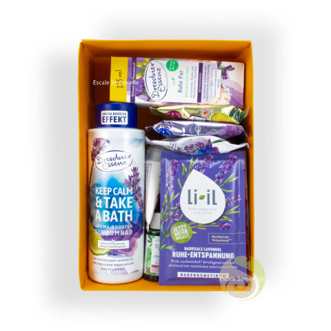 Coffret bain relaxation bain moussant huile, galet et sel de bain