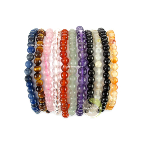 Bracelet 4mm perles pierre minérale naturelle vertus bienfaits 