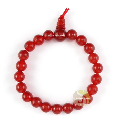 Bracelet mala cornaline tibétain bouddhiste