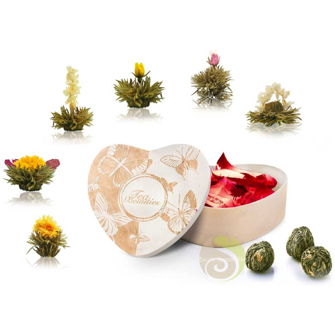 Coffret cœur fleurs de thé blanc