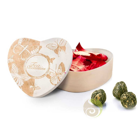 Coffret cœur fleurs de thé blanc Creano fabrication manuelle