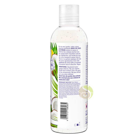 Crème douche exfoliant noix de coco & citron