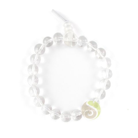 Bracelet mala cristal de roche tibétain bouddhiste