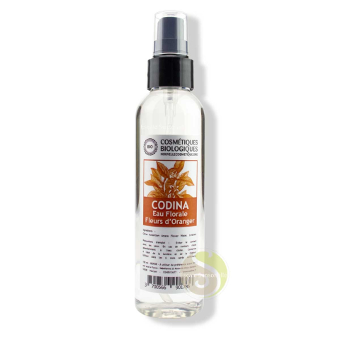 Eau florale bio fleurs d'oranger Codina calme et adoucit la peau fatiguée, irritée et sèche