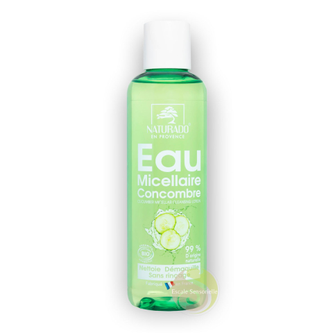 Eau micellaire concombre bio Naturado démaquille et apaise la peau