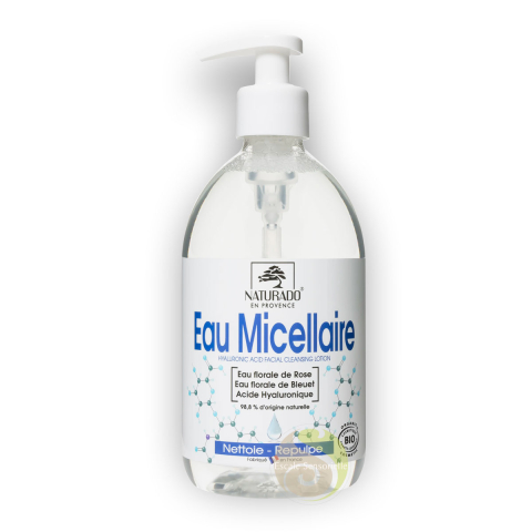 Eau démaquillante micellaire bio Naturado avec acide hyaluronique