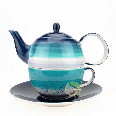 Tea for one Laguna set ceramic fine bone
