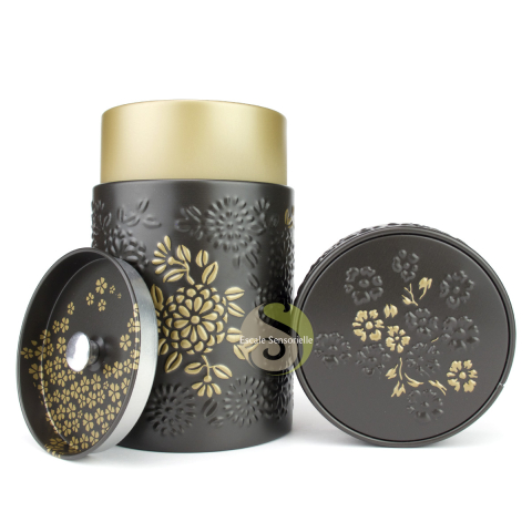 Boite double couvercle à thé yumiko black