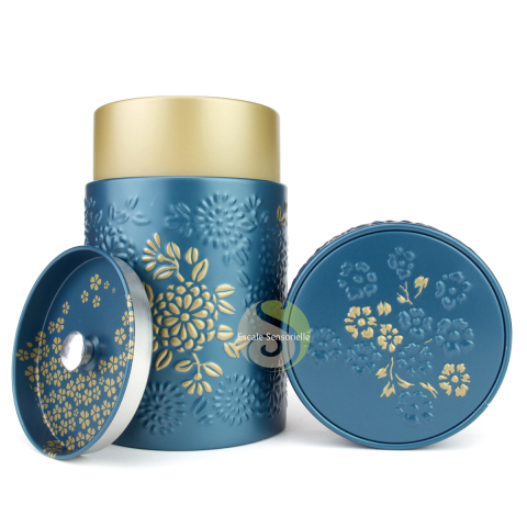 Boite double couvercle à thé yumiko petrol
