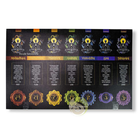 Encens 7 Chakras Goloka coffret 7 boites des points d'énergies 