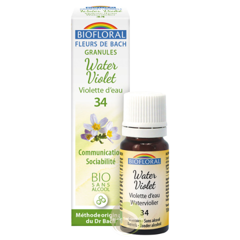 water violet fleur de Bach Bio granules sans alcool