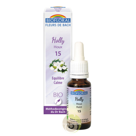 Holly fleur de Bach houx 15 Bio gouttes Biofloral