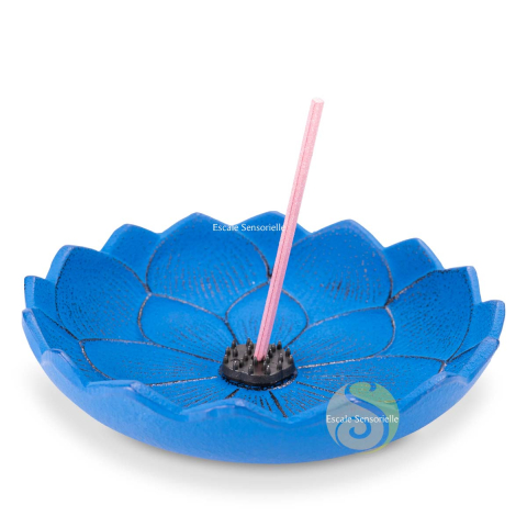 Support à encens lotus bleu
