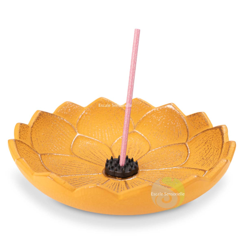 Support à encens lotus jaune