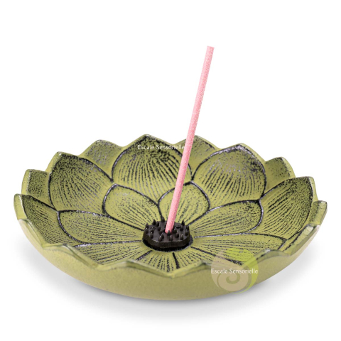 Support à encens lotus vert