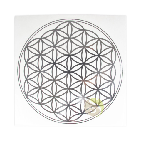 Fleur de vie argent - Sticker autocollant transparent