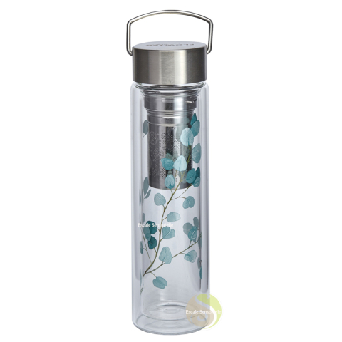 Théière de voyage Flowtea double paroi en verre Trees