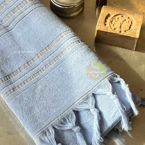 Fouta azurine dolce en coton biologique
