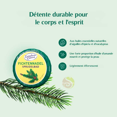 Galet de bain effervescent - Aiguilles de pin