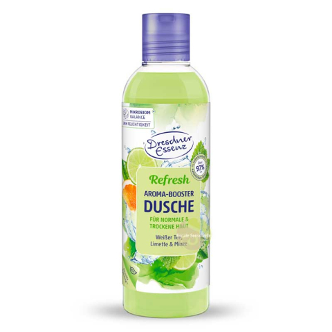 Gel douche refresh huiles essentielles naturelles de menthe et de citron vert Dresdner Essenz VEGAN  