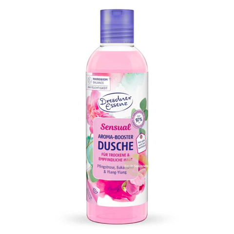 gel douche sensuel pivoine, eucalyptus, ylang-ylang vegan Dresdner Essenz