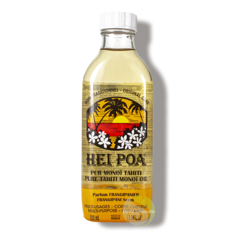 Pur monoï frangipanier AO de Tahiti huile beauté nourrit et hydrate corps cheveux