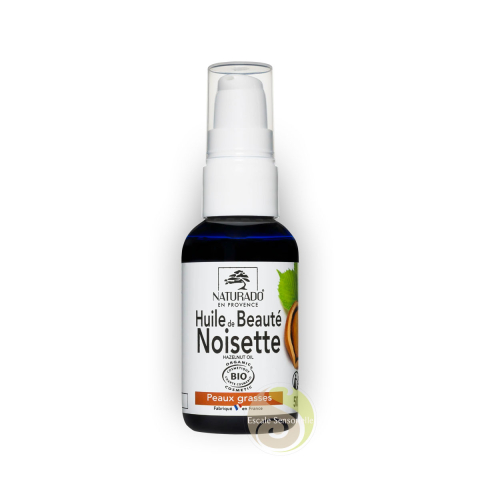 Huile de beauté bio noisette hydrate et régule le sébum Naturado